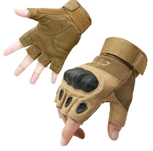 Tactical Gloves Army Military Men Gym Fitness Riding Half Finger Rubber Knuckle Protective Gear Male Tactical Gloves - PulsePrime
