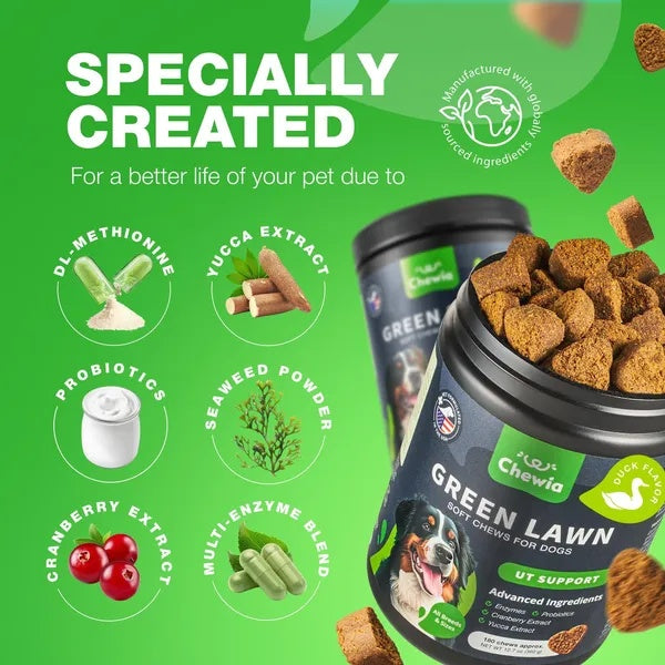 Grass Burn Spot Chews for Dogs – Urine Neutralizer & Lawn Protection Supplement