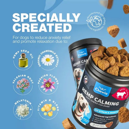 Hemp Calming Chews for Dogs – Natural Anxiety & Stress Relief Treats