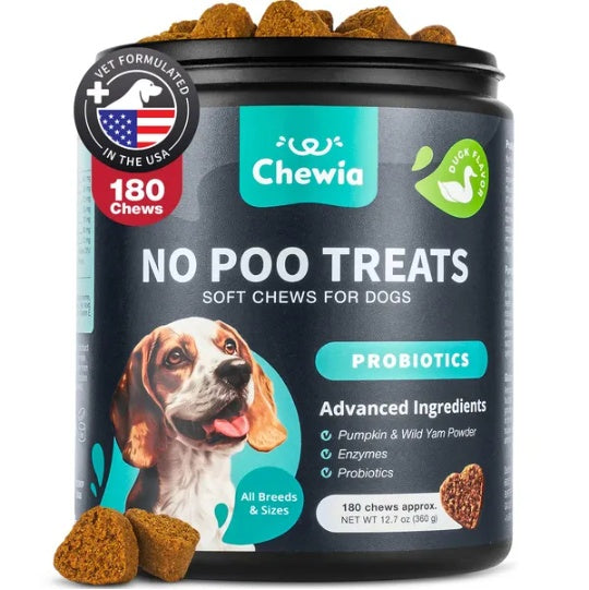 No Poo Chews for Dogs – Coprophagia & Stool Eating Deterrent with Probiotics