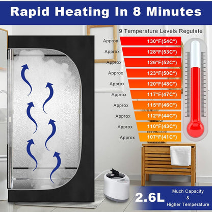20% OFF With Code SAUNA20.                                           Relax & Detox Anywhere – Portable Full-Body Steam Sauna with Chair & Remote!