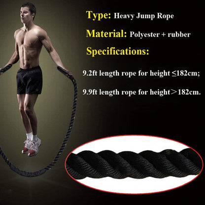 Rope Battle Skipping Ropes Power Training  Fitness Home Gym Equipment - PulsePrime