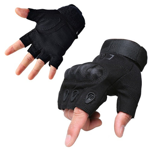 Tactical Gloves Army Military Men Gym Fitness Riding Half Finger Rubber Knuckle Protective Gear Male Tactical Gloves - PulsePrime