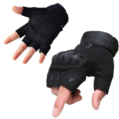 Tactical Gloves Army Military Men Gym Fitness Riding Half Finger Rubber Knuckle Protective Gear Male Tactical Gloves - PulsePrime