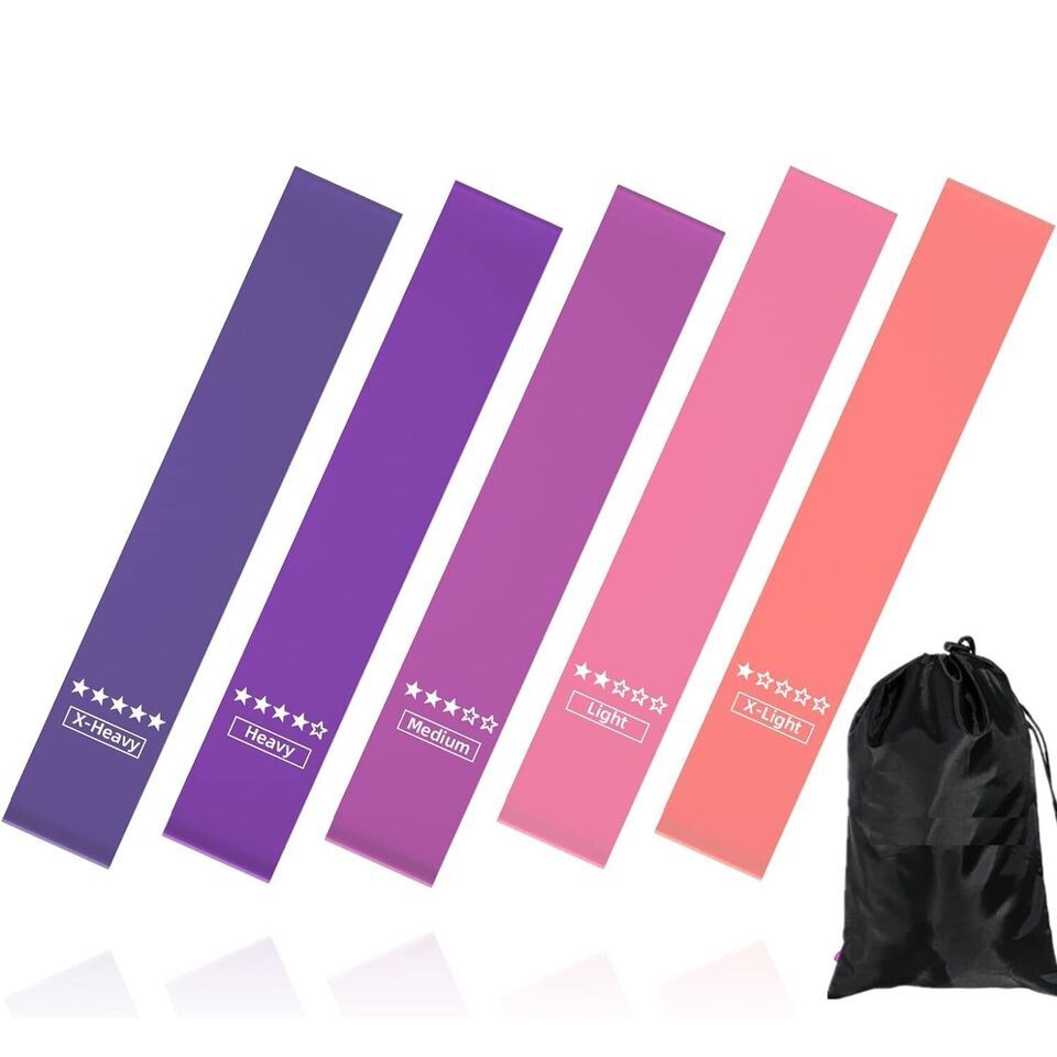 Loop Resistance Bands Set of 5 – Home Fitness, Strength Training & Physical Therapy