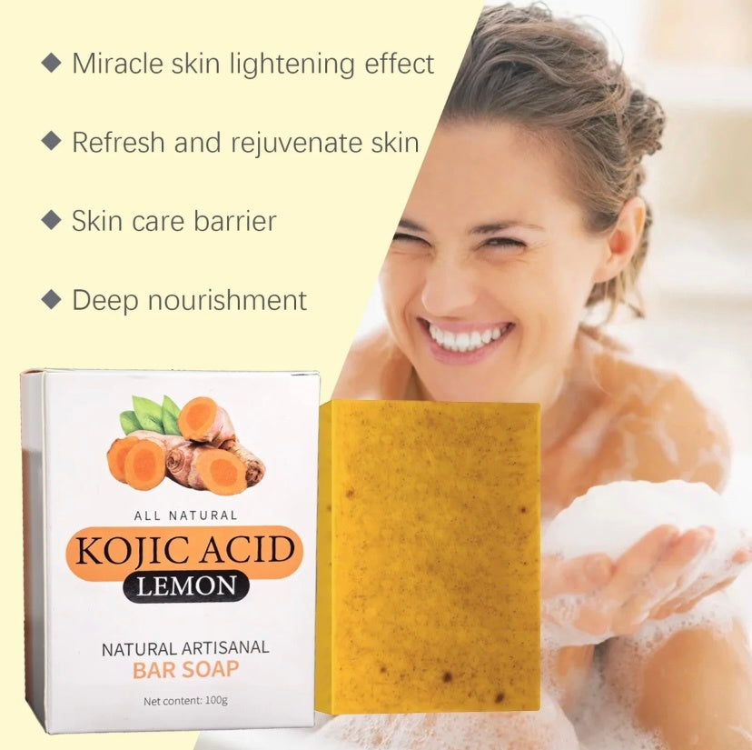Kojic Acid Dark Spot Remover Soap – Vitamin C, Retinol, Collagen & Turmeric Infused