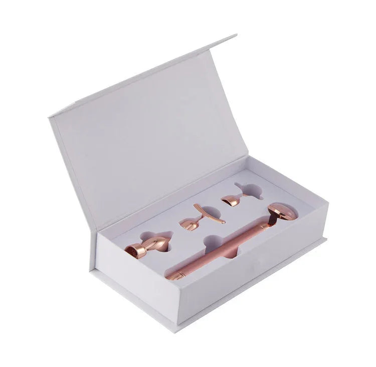 4 in 1 Vibrating Rose Quartz Face Roller - PulsePrime