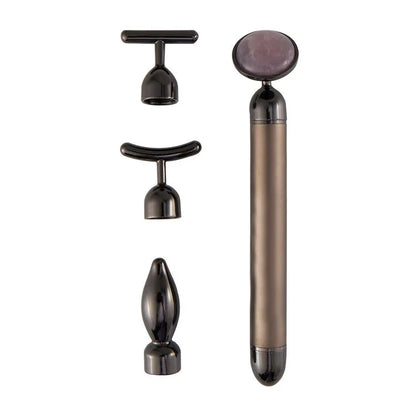 4 in 1 Vibrating Rose Quartz Face Roller - PulsePrime