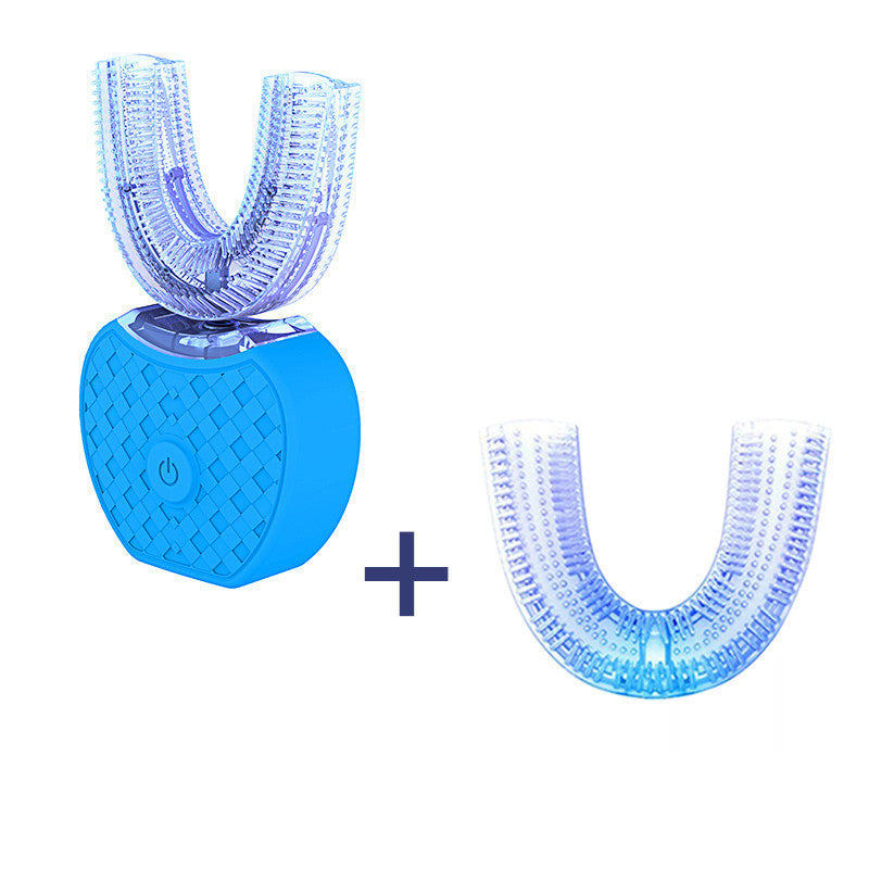 360° Smart Electric U-Type Toothbrush – Automatic Whitening Blue Light, USB Rechargeable & Waterproof - PulsePrime