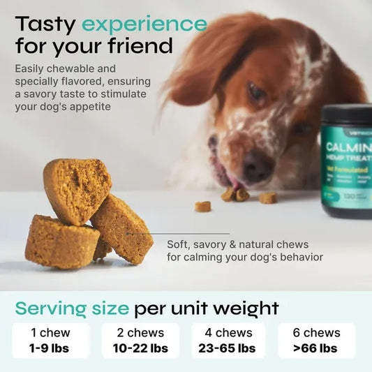 Hemp Calming Chews for Dogs – Duck Flavor Anxiety & Stress Relief Treats