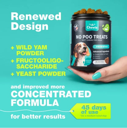 No Poo Chews for Dogs – Coprophagia & Stool Eating Deterrent with Probiotics