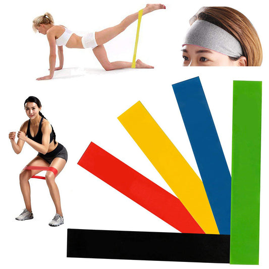 5-Level Resistance Rubber Bands Set – Yoga, Pilates & Full-Body Training Elastic Bands