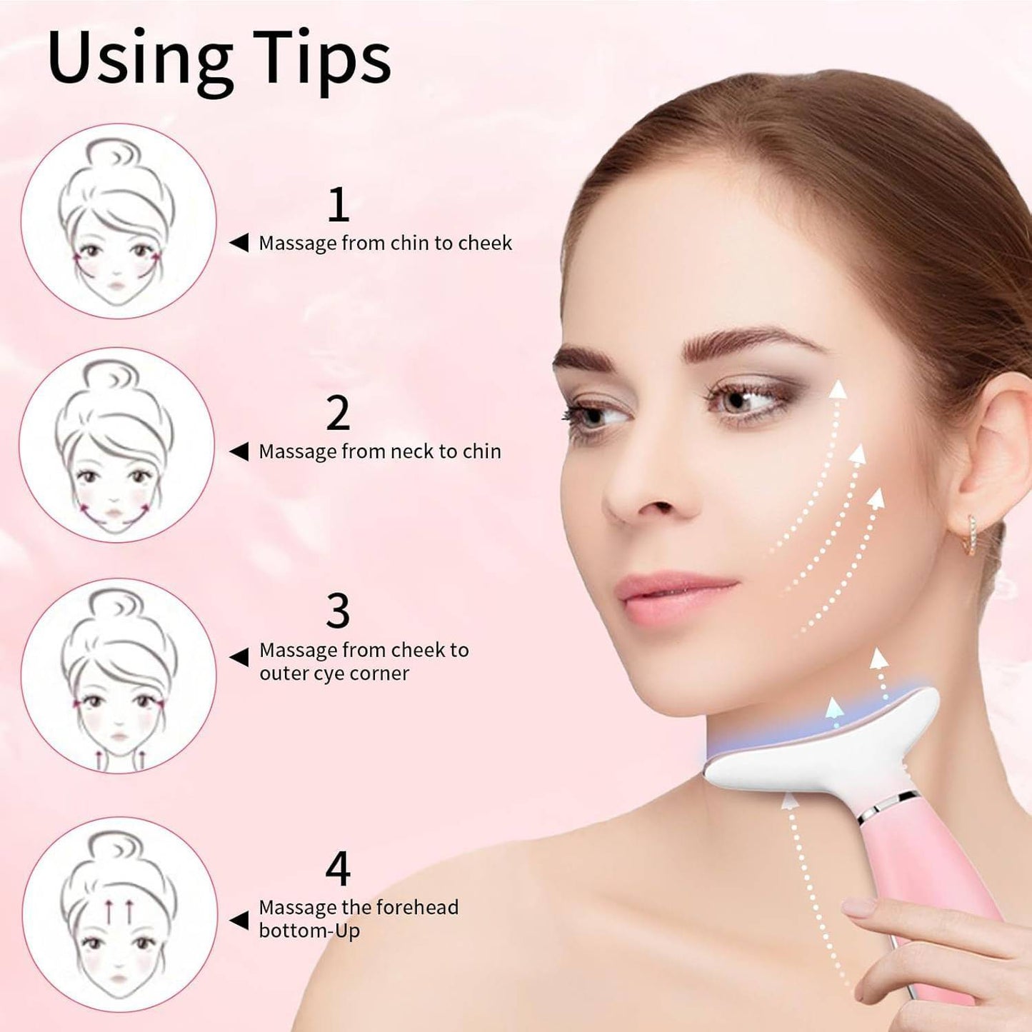 Skin Care Neck Face Massage Tool With Thermals, 3-in-1 Facial Massager