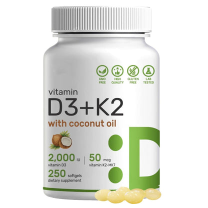 Vitamin D3 K2 Soft Capsules - PulsePrime