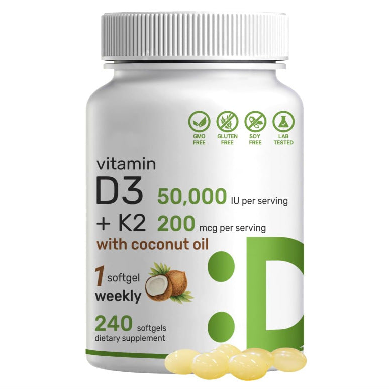 Vitamin D3 K2 Soft Capsules - PulsePrime