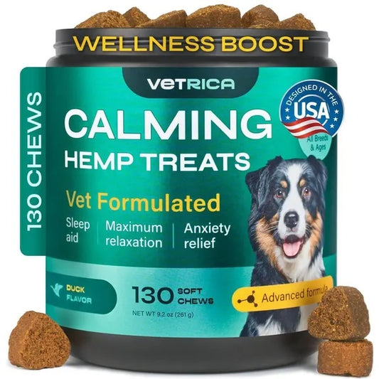 Hemp Calming Chews for Dogs – Duck Flavor Anxiety & Stress Relief Treats