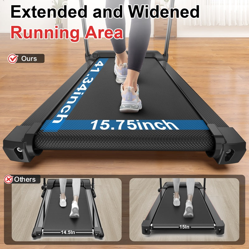 Walking Mat Treadmills Portable For Home & Office LED Display, 265 LB Capacity, Space-Saving Compact Walking Jogging Running Machine - PulsePrime