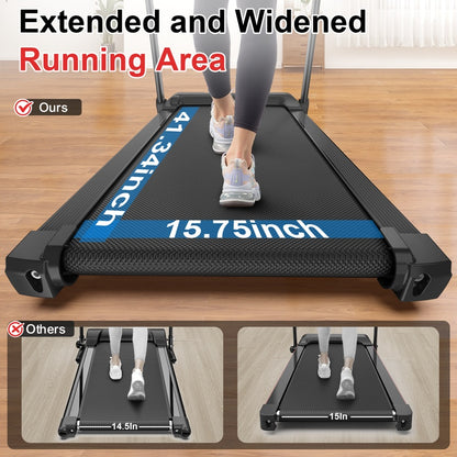 Walking Mat Treadmills Portable For Home & Office LED Display, 265 LB Capacity, Space-Saving Compact Walking Jogging Running Machine - PulsePrime