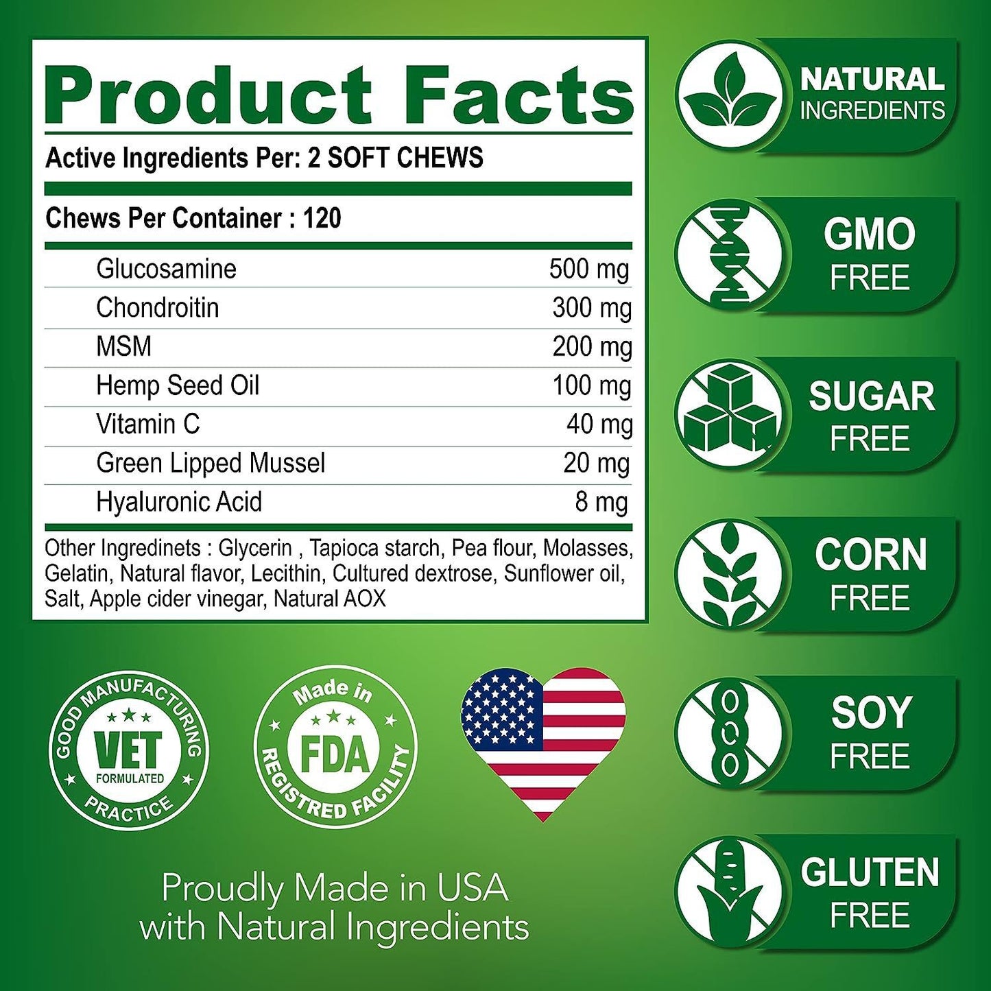 Pet Hip & Joint Supplement Chondroitin - PulsePrime