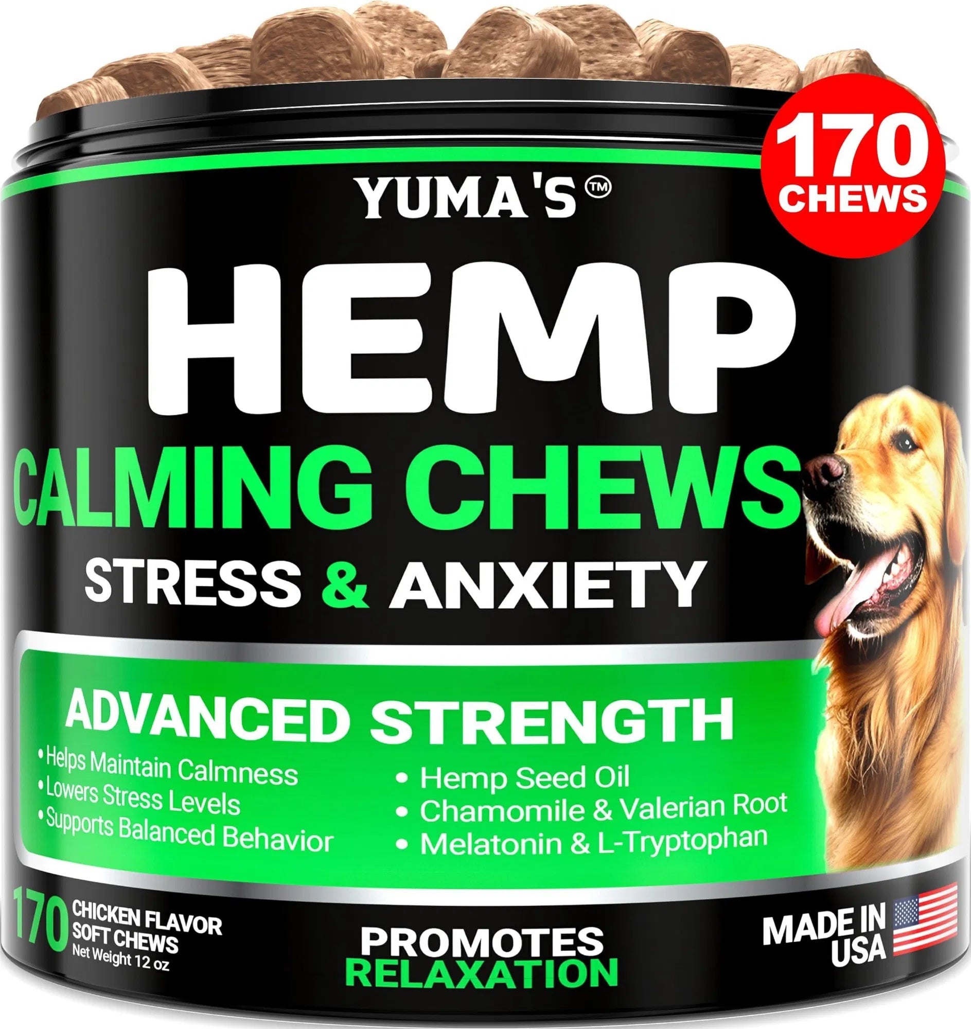 Do Not Sell On Amazon Hemp Calming Chews For Dogs Advanced Dog Calming Treats 170 Chews Anxiety Relief Separation Aid Barking Stress Relief Thunderstorms Melatonin Hemp Oil